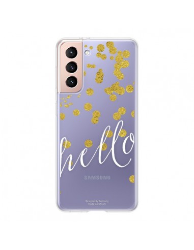 Coque Samsung Galaxy S21 5G Hello, Bonjour Transparente - Sylvia Cook