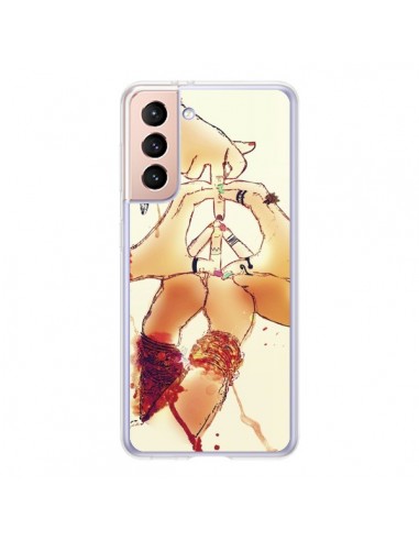 Coque Samsung Galaxy S21 5G Peace and Love - Sara Eshak