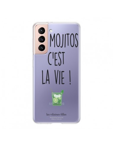 Coque Samsung Galaxy S21 5G Les Mojitos, c'est la vie Transparente - Les Vilaines Filles