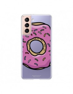 Coque Samsung Galaxy S21 5G Donuts Rose Transparente -...