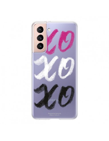 Coque Samsung Galaxy S21 5G XoXo Rose Blanc Noir Transparente - Yohan B.