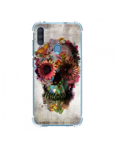 Coque Samsung Galaxy A11 et M11 Skull Flower Tête de Mort - Ali Gulec