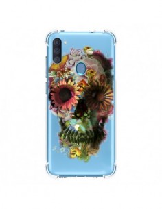 Coque Samsung Galaxy A11 et M11 Skull Flower Tête de Mort...