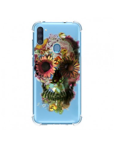Coque Samsung Galaxy A11 et M11 Skull Flower Tête de Mort Transparente - Ali Gulec