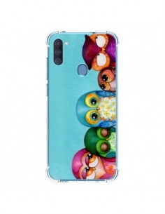 Coque Samsung Galaxy A11 et M11 Famille Chouettes - Annya...