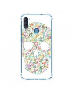 Coque Samsung Galaxy A11 et M11 Flower Skull Tête de Mort...