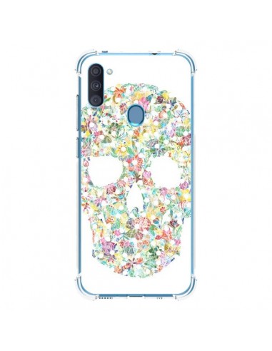 Coque Samsung Galaxy A11 et M11 Flower Skull Tête de Mort - AlekSia