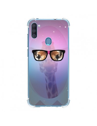 Coque Samsung Galaxy A11 et M11 Girafe Geek à Lunettes - Aurelie Scour