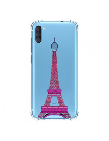 Coque Samsung Galaxy A11 et M11 Tour Eiffel Rose Paris Transparente - Asano Yamazaki