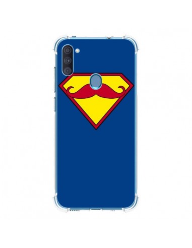 Coque Samsung Galaxy A11 et M11 Super Moustache Movember Superman - Bertrand Carriere