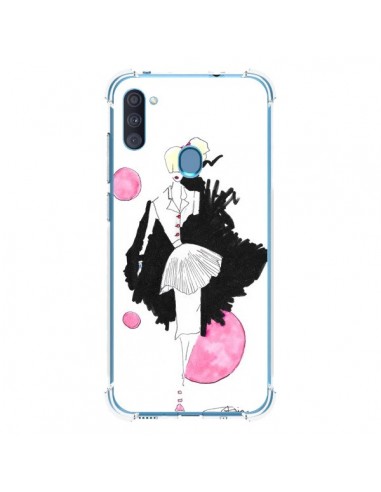 Coque Samsung Galaxy A11 et M11 Demoiselle Femme Fashion Mode Rose - Cécile