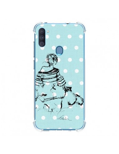 Coque Samsung Galaxy A11 et M11 Croquis Pois Femme Fashion Mode - Cécile