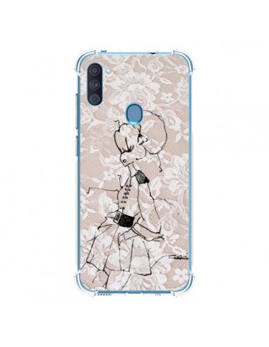 Coque Samsung Galaxy A11 et M11 Croquis Dentelle Femme Fashion Mode - Cécile