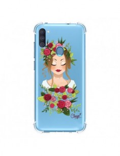 Coque Samsung Galaxy A11 et M11 Femme Closed Eyes Fleurs...