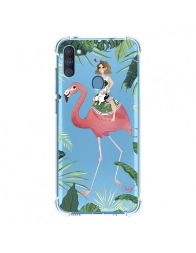 Coque Samsung Galaxy A11 et M11 Lolo Love Flamant Rose Chien Transparente - Chapo