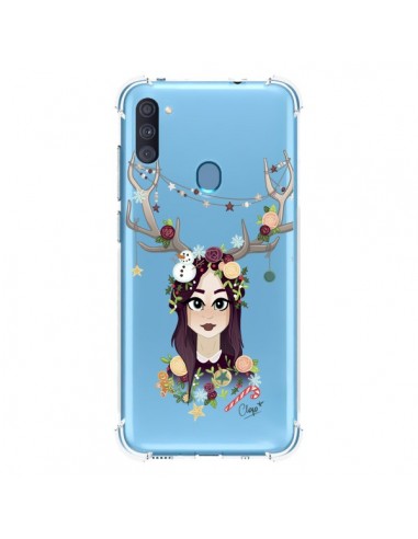 Coque Samsung Galaxy A11 et M11 Christmas Girl Femme Noel Bois Cerf Transparente - Chapo