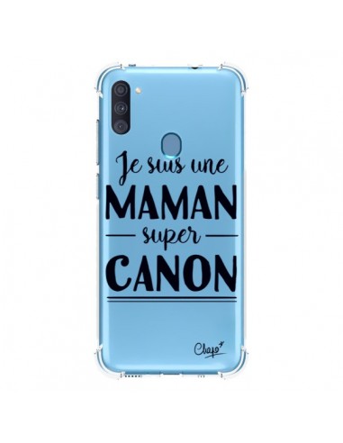 Coque Samsung Galaxy A11 et M11 Je suis une Maman super Canon Transparente - Chapo