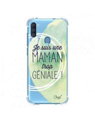 Coque Samsung Galaxy A11 et M11 Je suis une Maman trop Géniale Vert Transparente - Chapo