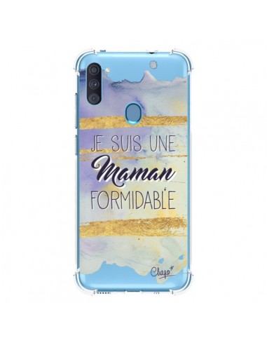 Coque Samsung Galaxy A11 et M11 Je suis une Maman Formidable Violet Transparente - Chapo