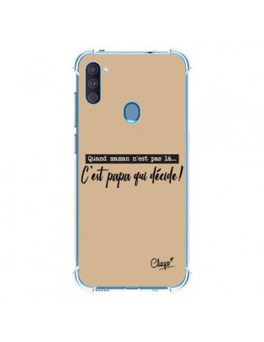 Coque Samsung Galaxy A11 et M11 C'est Papa qui Décide Beige - Chapo