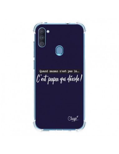 Coque Samsung Galaxy A11 et M11 C'est Papa qui Décide Bleu Marine - Chapo