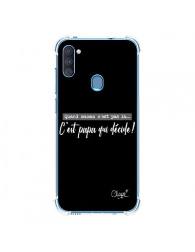 Coque Samsung Galaxy A11 et M11 C'est Papa qui Décide Noir - Chapo