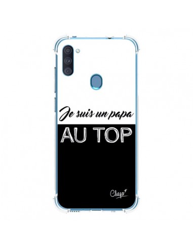 Coque Samsung Galaxy A11 et M11 Je suis un Papa au Top Noir - Chapo