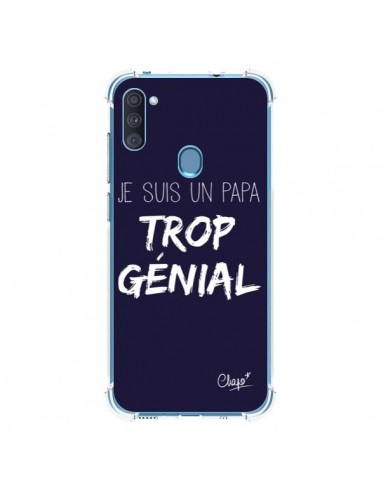 Coque Samsung Galaxy A11 et M11 Je suis un Papa trop Génial Bleu Marine - Chapo