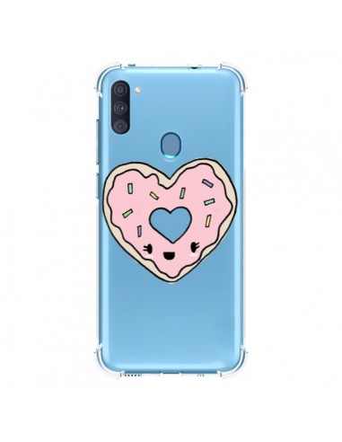 Coque Samsung Galaxy A11 et M11 Donuts Heart Coeur Rose Transparente - Claudia Ramos