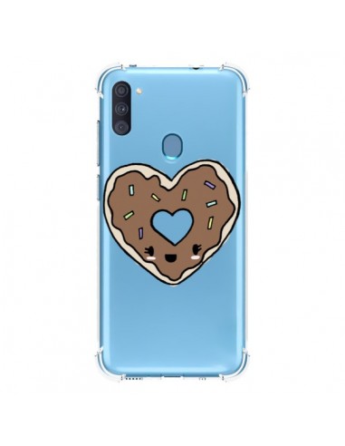 Coque Samsung Galaxy A11 et M11 Donuts Heart Coeur Chocolat Transparente - Claudia Ramos