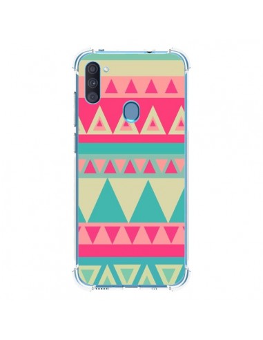 Coque Samsung Galaxy A11 et M11 Azteque Rose Vert - Eleaxart