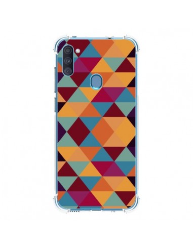 Coque Samsung Galaxy A11 et M11 Azteque Triangle Orange - Eleaxart