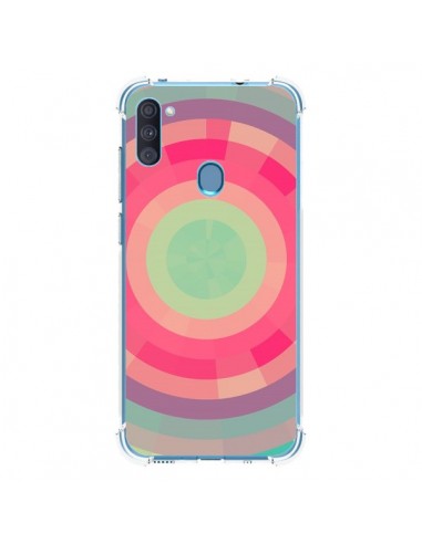 Coque Samsung Galaxy A11 et M11 Spirale de Couleurs Rose Vert - Eleaxart