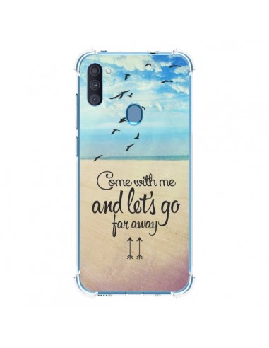 Coque Samsung Galaxy A11 et M11 Let's Go Far Away Beach Plage - Eleaxart