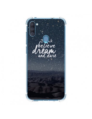 Coque Samsung Galaxy A11 et M11 Think believe dream and dare Pensée Rêves - Eleaxart