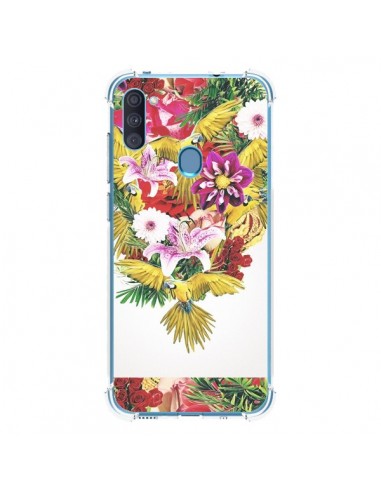 Coque Samsung Galaxy A11 et M11 Parrot Floral Perroquet Fleurs - Eleaxart