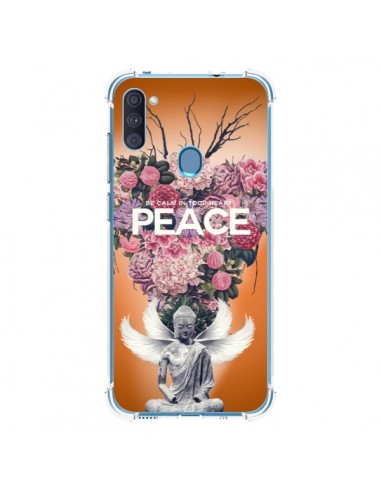Coque Samsung Galaxy A11 et M11 Peace Fleurs Buddha - Eleaxart