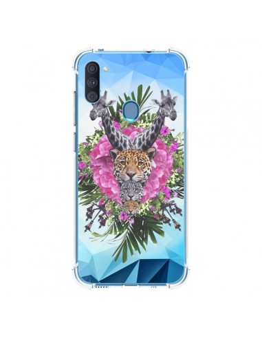 Coque Samsung Galaxy A11 et M11 Girafes Lion Tigre Jungle - Eleaxart