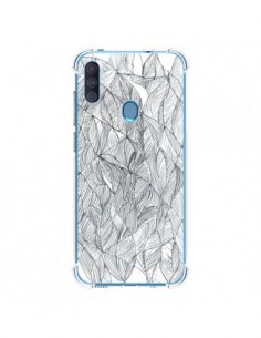 Coque Samsung Galaxy A11 et M11 Courbes Meandre Blanc...