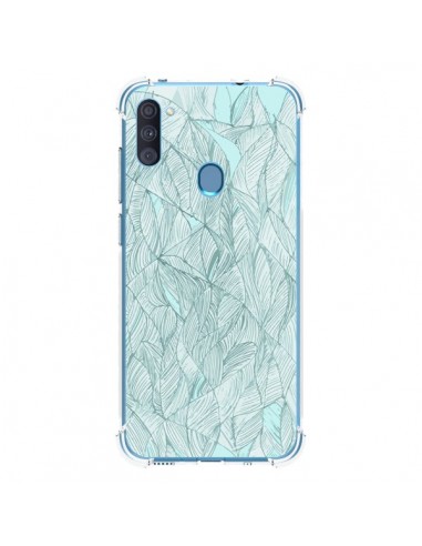 Coque Samsung Galaxy A11 et M11 Courbes Meandre Bleu Vert Nuageux -  Léa Clément