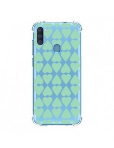 Coque Samsung Galaxy A11 et M11 Coeurs Heart Mint Bleu...