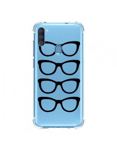 Coque Samsung Galaxy A11 et M11 Sunglasses Lunettes Soleil Noir Transparente - Project M