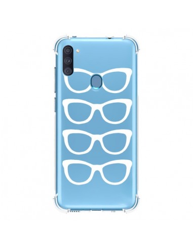 Coque Samsung Galaxy A11 et M11 Sunglasses Lunettes Soleil Blanc Transparente - Project M