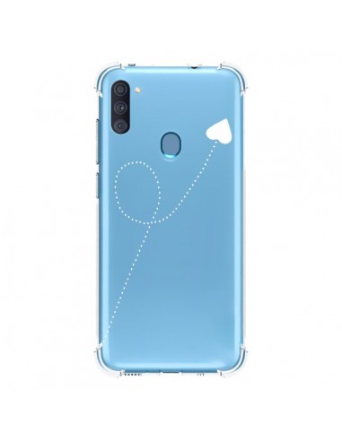 Coque Samsung Galaxy A11 et M11 Travel to your Heart Blanc Voyage Coeur Transparente - Project M