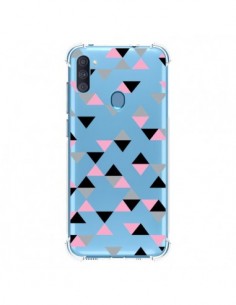 Coque Samsung Galaxy A11 et M11 Triangles Pink Rose Noir...