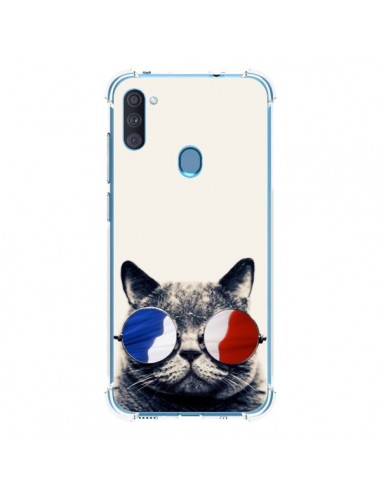 Coque Samsung Galaxy A11 et M11 Chat à lunettes françaises - Gusto NYC