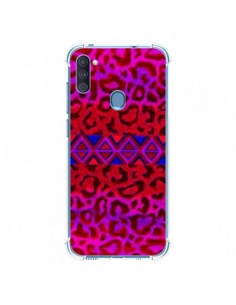 Coque Samsung Galaxy A11 et M11 Tribal Leopard Rouge -...