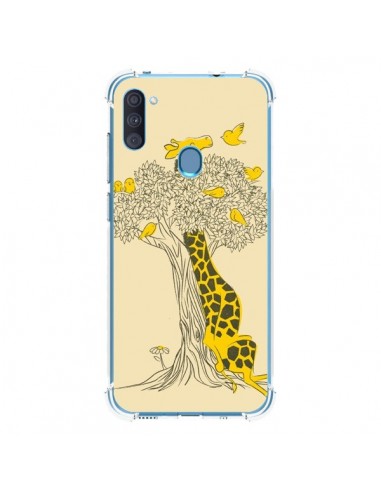 Coque Samsung Galaxy A11 et M11 Girafe Amis Oiseaux - Jay Fleck