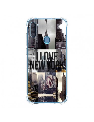 Coque Samsung Galaxy A11 et M11 I love New Yorck City noir - Javier Martinez