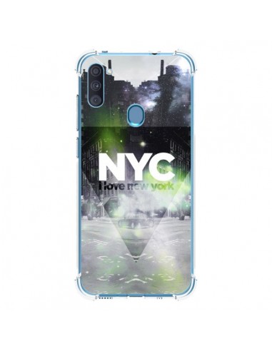 Coque Samsung Galaxy A11 et M11 I Love New York City Vert - Javier Martinez